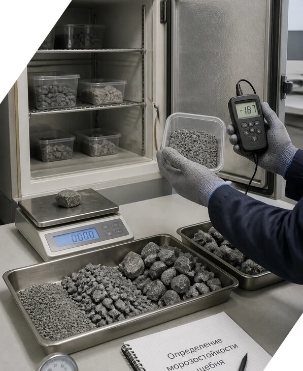 Определение морозостойкости щебня в Полевской от 3593 р. | ЭкспертизаРоссия